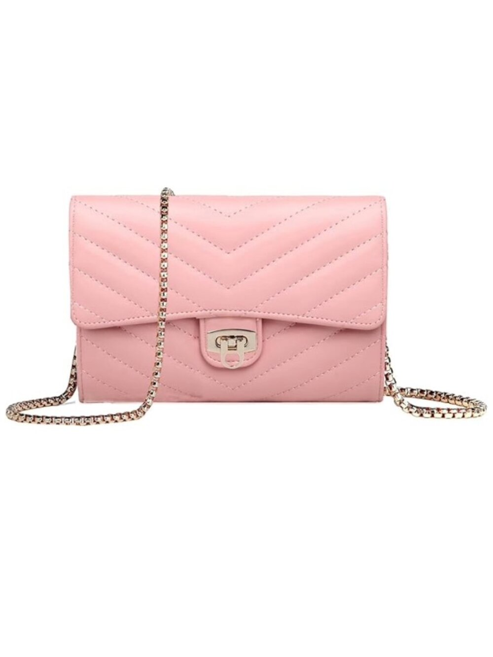 Women's Small Crossbody Bag with Card Slots (cell phone purse), PINK QUILTED